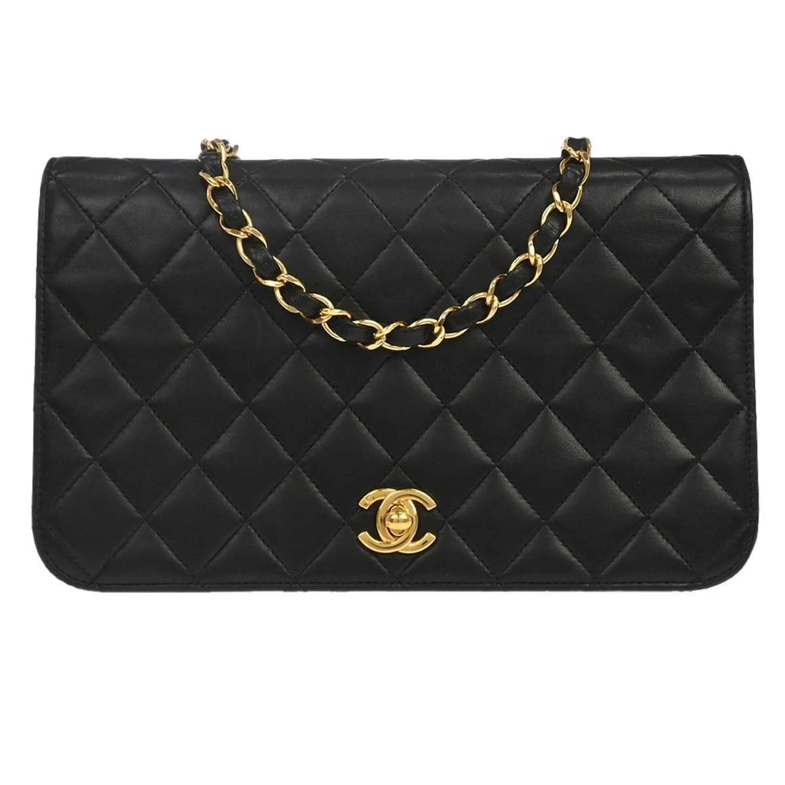 CHANEL BLACK LAMBSKIN TURNLOCK SHOULDER BAG: Chanel Black Lambskin Turnlock Shoulder Bag Brand: CHANEL Type/Style: Shoulder Bag Material: Lambskin Color: W 9.4 x H 5.9 x D 2.4 " Size: W 9.4 x H 5.9 x D 2.4 " Accessories: None Accesso