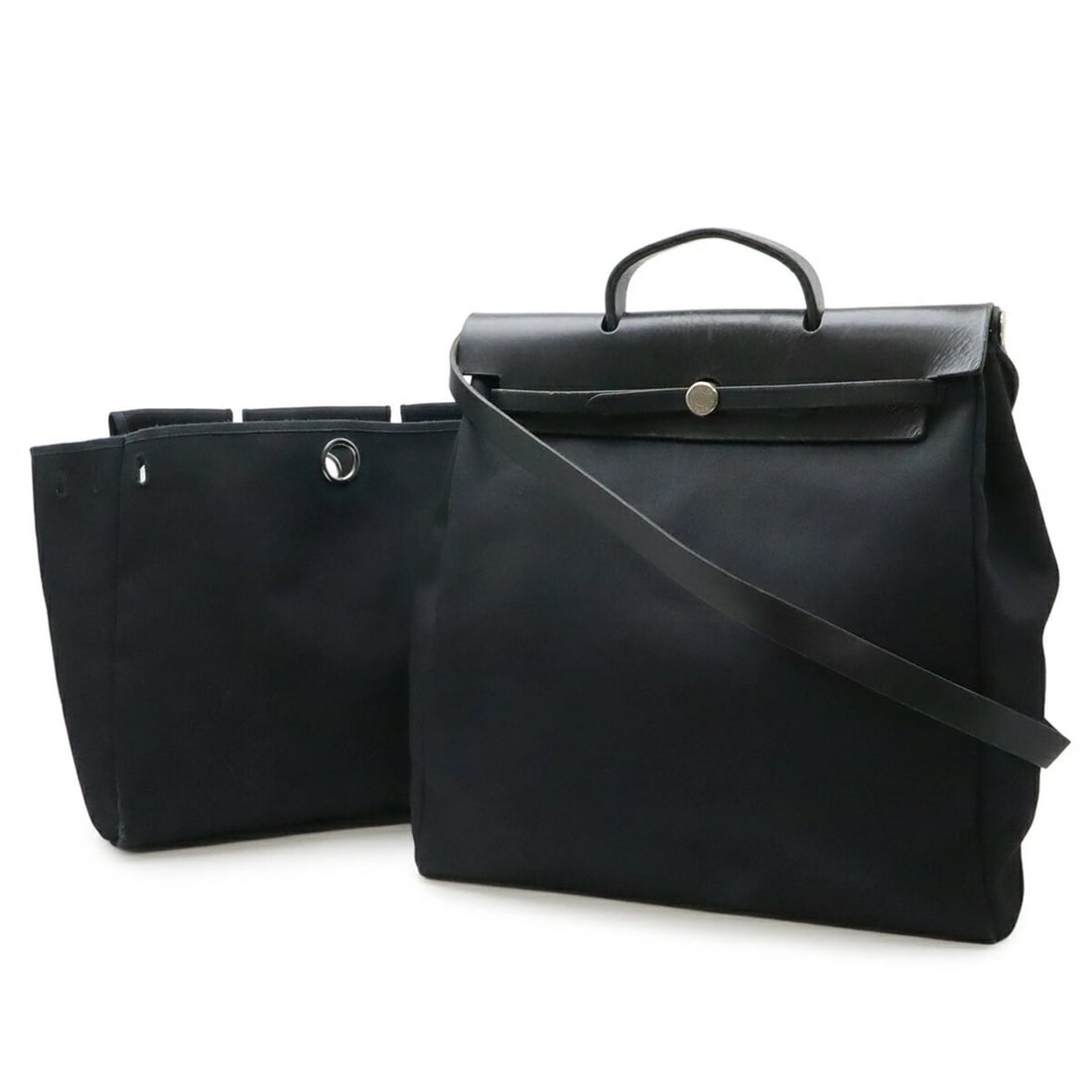 HERMES HERBAG MM HANDBAG SHOULDER BAG TOILE OFFICIER CANVAS (1 of 5)