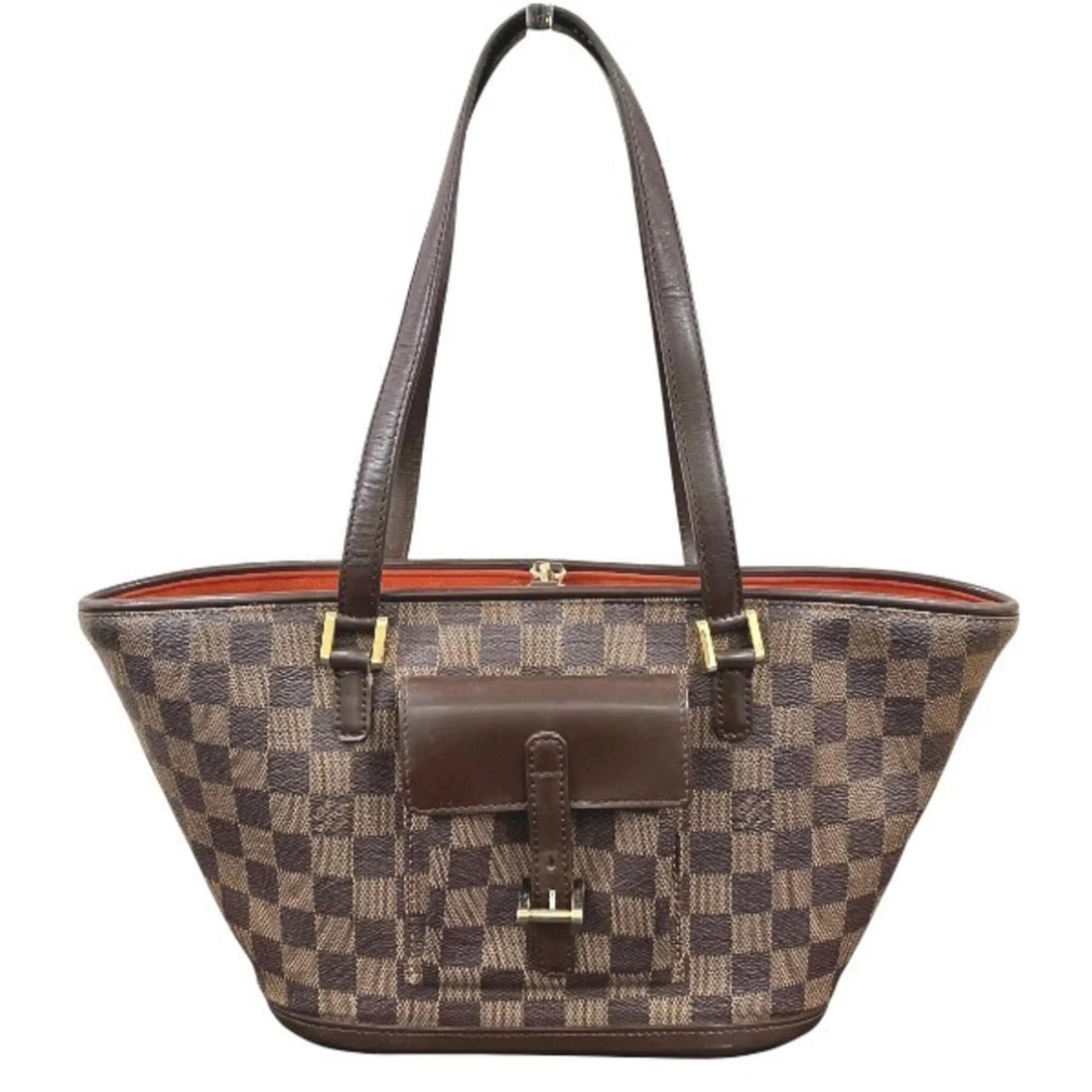 LOUIS VUITTON DAMIER MANOSQUE PM HANDBAG: Louis Vuitton Damier Manosque PM Handbag Brand: Louis Vuitton Type/Style: Handbag Material: Damier Ebene Canvas Color: Brown Size: (HxWxD) 19cm x 39cm x 11cm / 7.48'' x 15.35'' x 4.33'' Accessorie