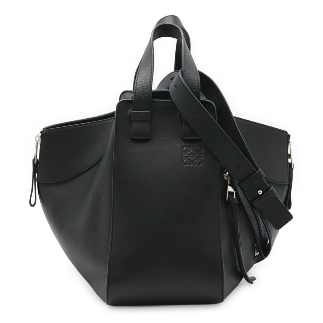 LOEWE HAMMOCK BAG SMALL DRAWSTRING HANDBAG SHOULDER LEATHER BLACK (1 of 4)