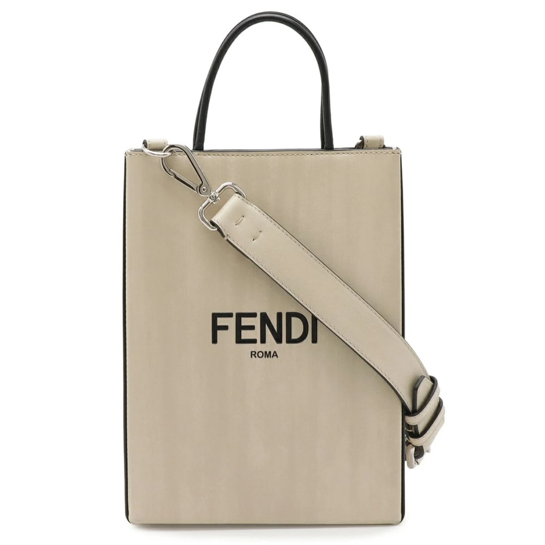 FENDI HANDBAG, SMALL SHOULDER BAG, LEATHER, BEIGE, BLACK: FENDI handbag, small shoulder bag, leather, beige, black Brand: Fendi Type/Style: Handbag, Shoulder bag Material: Leather Color: Beige , Black Size: (HxWxD) 24.5cm x 18.5cm x 8cm / 9.64'' x 7.28'' x 3