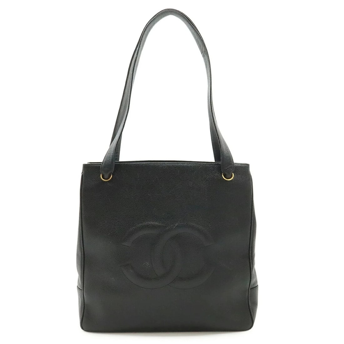 CHANEL COCO MARK TOTE BAG, SHOULDER TOTE, CAVIARSKINLEATHER, BLACK: CHANEL Coco Mark Tote Bag, Shoulder Tote, CaviarSkinLeather, Black Brand: Chanel Type/Style: Shoulder bag, Tote bag Material: Grained Calfskin Color: Black Size: (HxWxD) 32cm x 31.5cm x 8cm / 12.59'' 