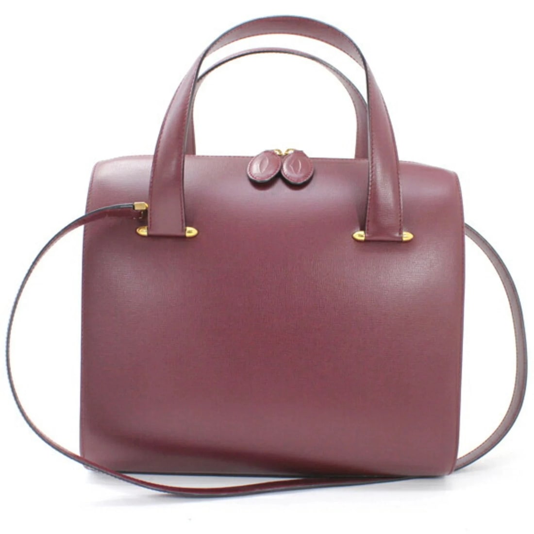 CARTIER MUST LINE BORDEAUX HANDBAG SHOULDER BAG CALF LEATHER WOMEN: Cartier Must Line Bordeaux Handbag Shoulder Bag Calf Leather Women Brand: Cartier Type/Style: Handbag, Shoulder bag Material: Leather Color: Bordeaux Size: (HxWxD) 26cm x 30cm x 11.5cm / 10.23'' x 11.