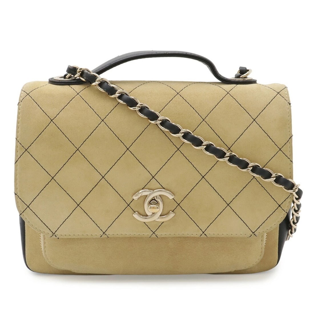 CHANEL AFFINITY SMALL MINI FLAP BAG HANDBAG CHAIN SHOULDER SUEDE: CHANEL Affinity Small Mini Flap Bag Handbag Chain Shoulder Suede Brand: Chanel Type/Style: Handbag Material: Suede Color: Beige,Black Size: HxWxD)17cm x 22cm x 7cm / 6.69'' x 8.66'' x 2.75'' Acces