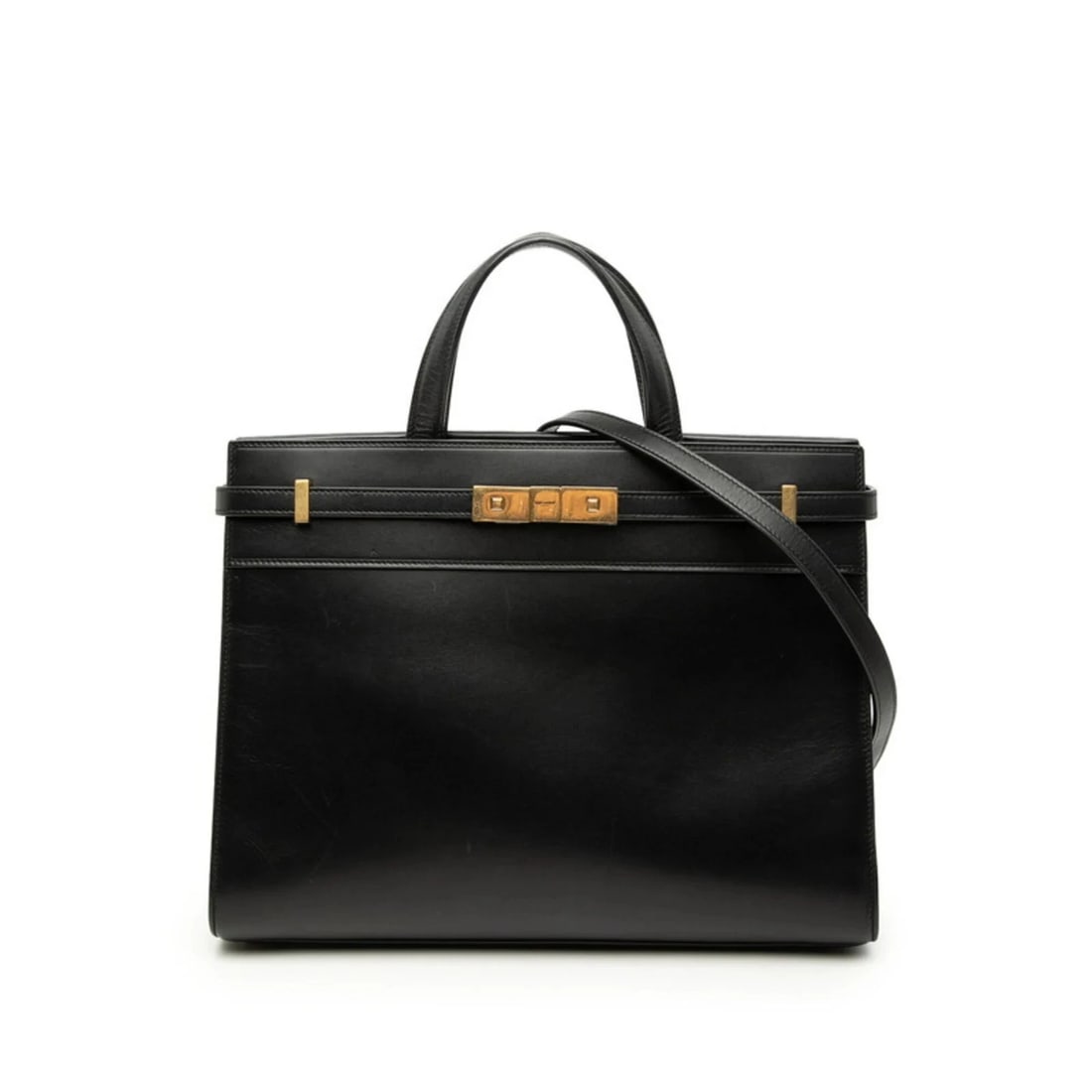 SAINT LAURENT MANHATTAN HANDBAG SHOULDER BAG 2WAY BLACK: Saint Laurent Manhattan Handbag Shoulder Bag 2WAY Black Brand: Saint Laurent Type/Style: Handbag, Shoulder bag Material: Leather Color: Black Size: (HxWxD)24cm x 32cm x 11cm / 9.44'' x 12.59'' x 4.33'
