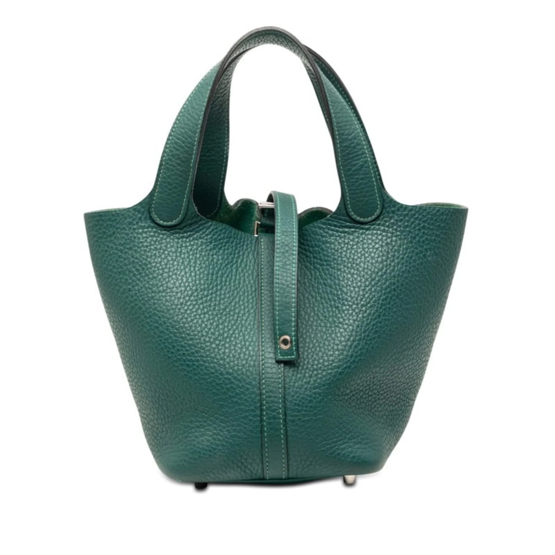 HERMES PICOTIN LOCK PM HANDBAG, MALACHITE GREEN TOGO LEATHER,: Hermes Picotin Lock PM Handbag, Malachite Green Togo Leather, Brand: Hermes Type/Style: Handbag Material: Togo Leather Color: Green Size: (HxWxD)18cm x 18cm x 14cm / 7.08'' x 7.08'' x 5.51'' Acces