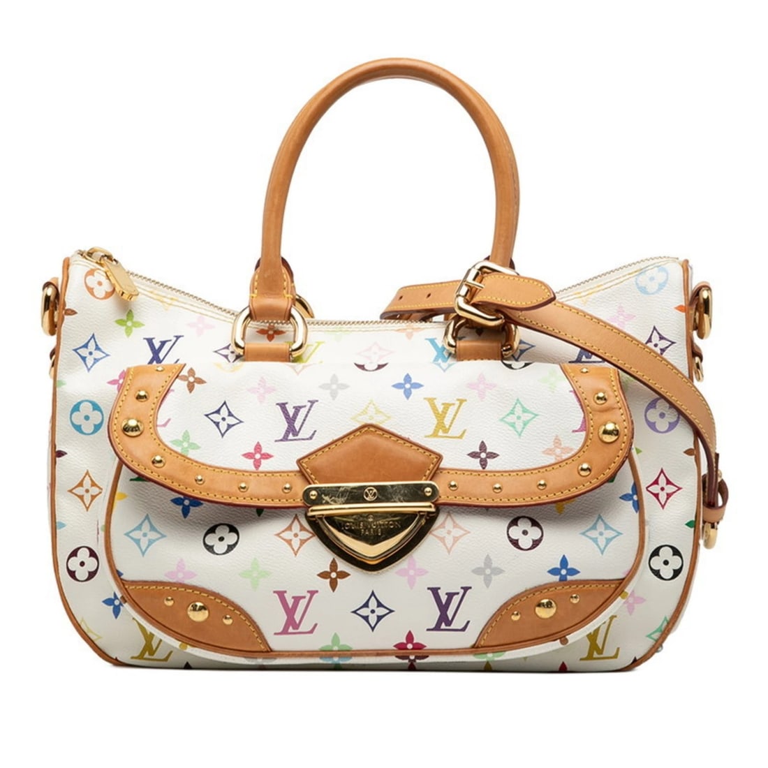 LOUIS VUITTON MONOGRAM MULTICOLORE RITA HANDBAG CHAIN SHOULDER BAG: Louis Vuitton Monogram Multicolore Rita Handbag Chain Shoulder Bag Brand: Louis Vuitton Type/Style: Handbag, Shoulder bag Material: PVC,Leather Color: Blanc, Multi-color, White Size: (HxWxD)22.5cm x 3