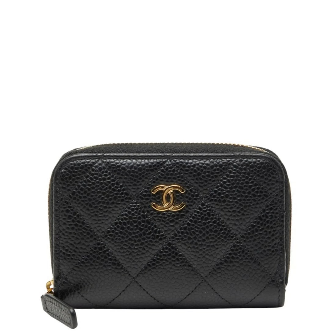 CHANEL COCO MARK MATELASSE CLASSIC ZIP COIN PURSE WALLET/COIN CASE: Chanel Coco Mark Matelasse Classic Zip Coin Purse Wallet/Coin Case Brand: Chanel Type/Style: Purse Material: Grained Calfskin Color: Black Size: (HxWxD)7.5cm x 11cm x 2cm / 2.95'' x 4.33'' x 0.78''