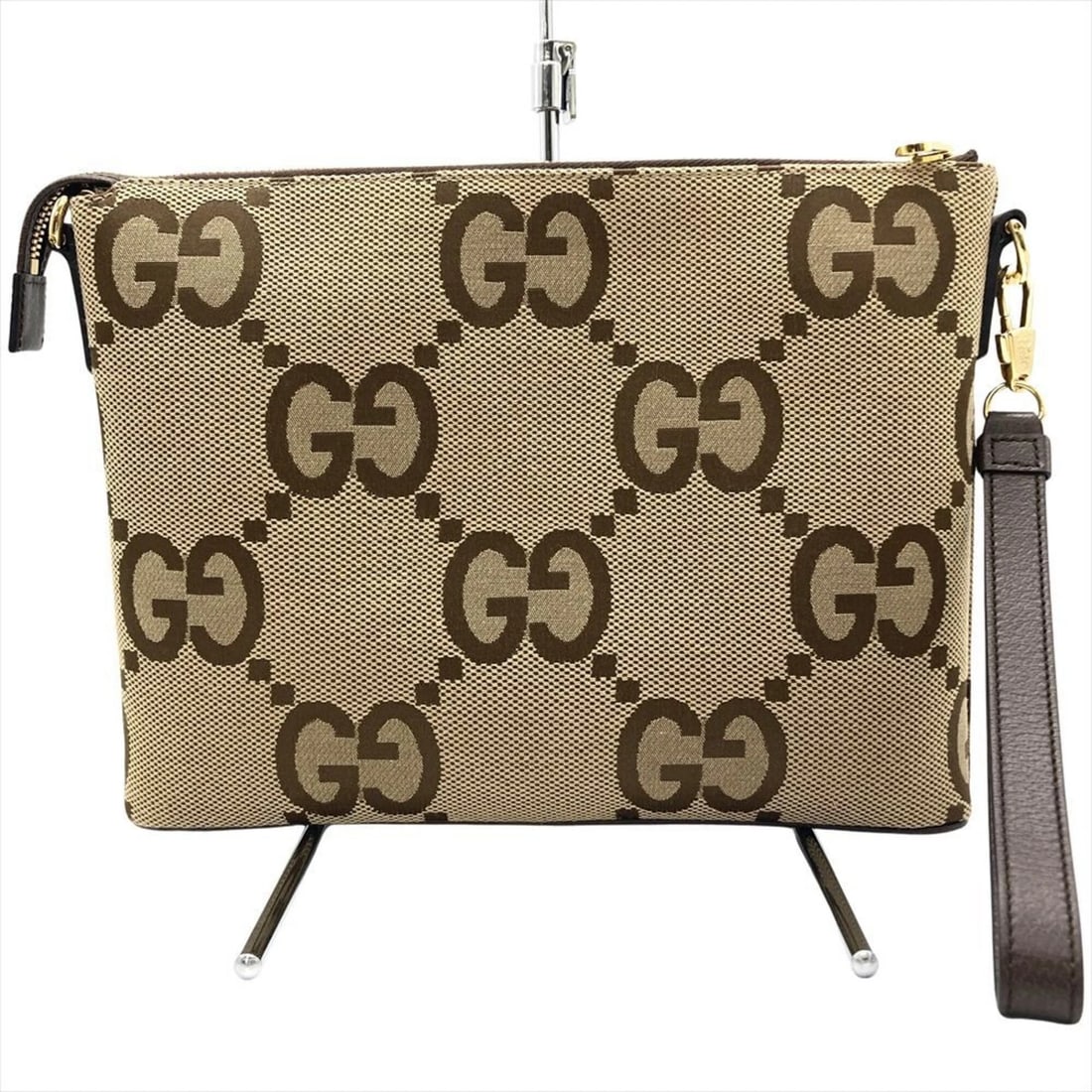 GUCCI JUMBO GG SHOULDER BAG/CLUTCH BAG CANVAS LEATHER: Gucci Jumbo GG Shoulder Bag/Clutch Bag Canvas Leather Brand: Gucci Type/Style: Shoulder bag Material: GG Canvas , Canvas Color: Beige Size: (HxWxD) 22cm x 31cm x 5cm / 8.66'' x 12.2'' x 1.96'' Acc