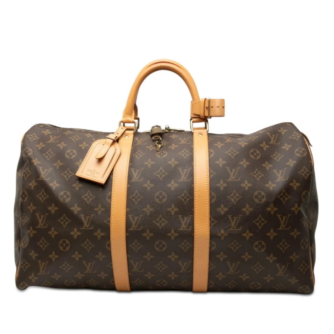 LOUIS VUITTON MONOGRAM KEEPALL 50 BOSTON BAG/HANDBAG BROWN (1 of 3)