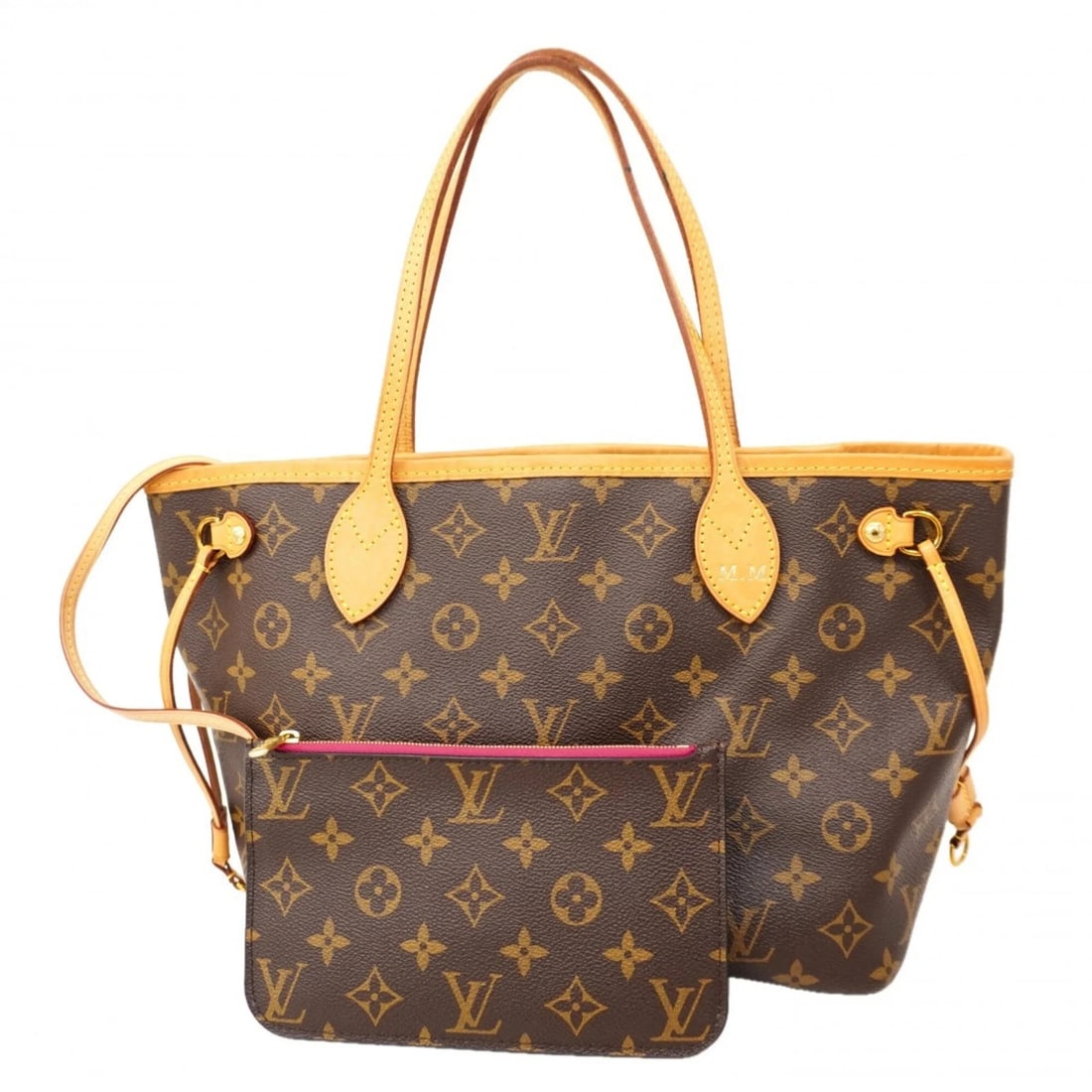 LOUIS VUITTON MONOGRAM NEVERFULL PM TOTE BAG FUCHSIA: Louis Vuitton Monogram Neverfull PM Tote Bag Fuchsia Brand: Louis Vuitton Type/Style: Tote bag Material: Monogram Color: Fuchsia Size: (HxWxD) 22cm x 28cm x 12cm / 8.66'' x 11.02'' x 4.72'' Access
