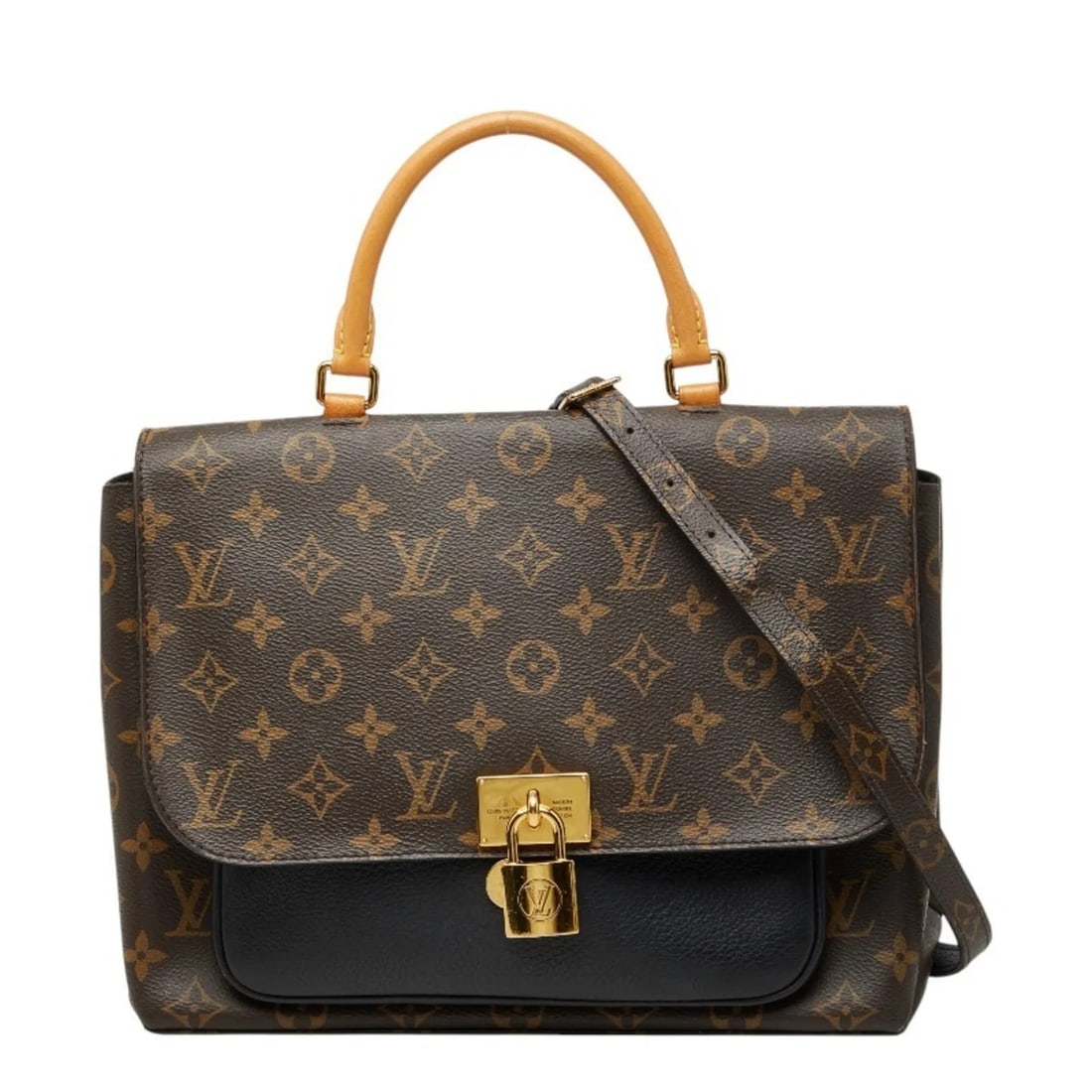 LOUIS VUITTON MONOGRAM MARIGNAN HANDBAG SHOULDER BAG 2WAY: Louis Vuitton Monogram Marignan Handbag Shoulder Bag 2WAY Brand: Louis Vuitton Type/Style: Handbag, Shoulder bag Material: PVC,Leather Color: Brown Size: (HxWxD)22cm x 28cm x 9cm / 8.66'' x 11.02'' x 