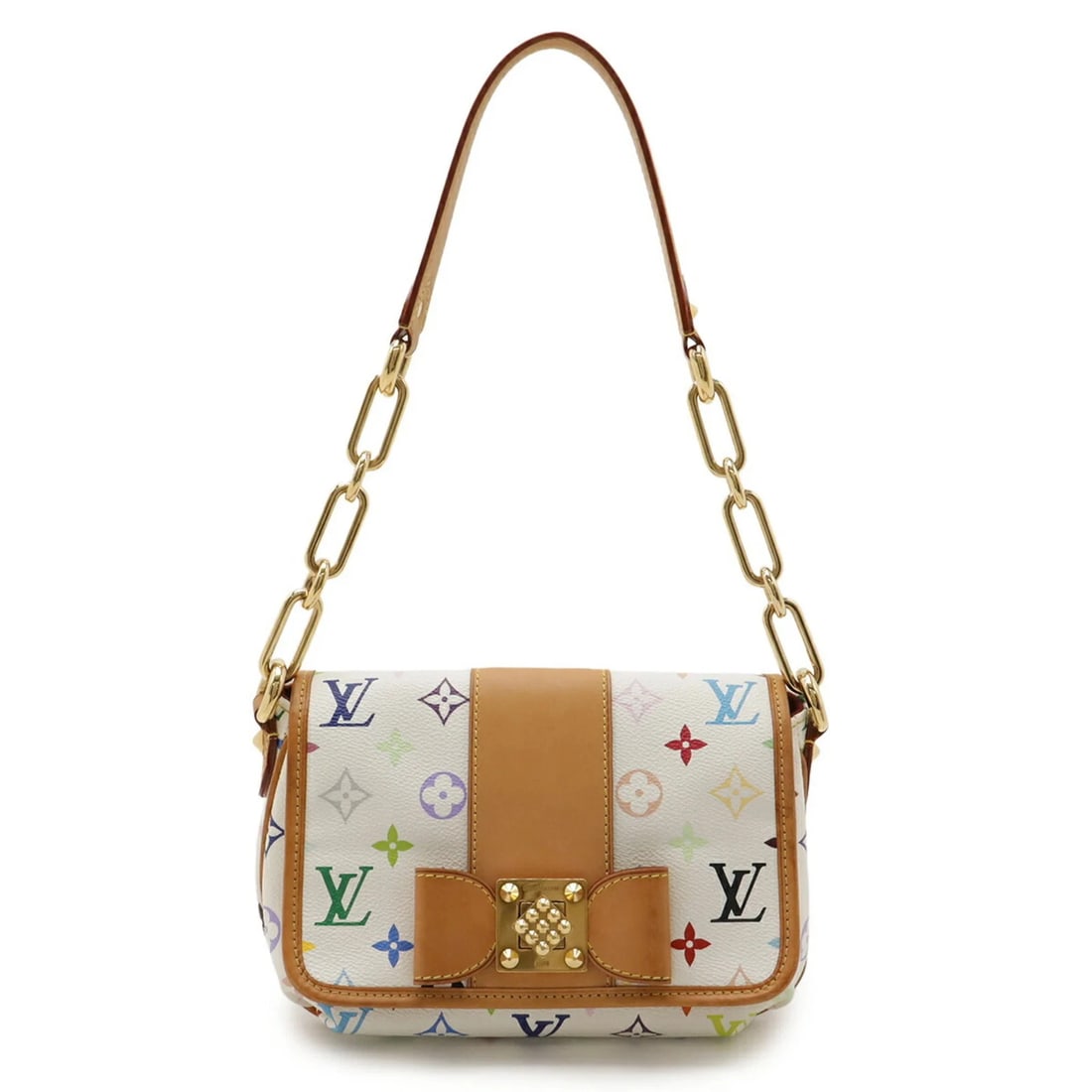 LOUIS VUITTON MONOGRAM MULTICOLORE PATTY SHOULDER BAG: LOUIS VUITTON Monogram Multicolore Patty Shoulder Bag Brand: Louis Vuitton Type/Style: Shoulder bag Material: Monogram,Multicolor Color: Blanc, Monogram, Multi-color, White, Yellow Size: (HxWxD)17cm x