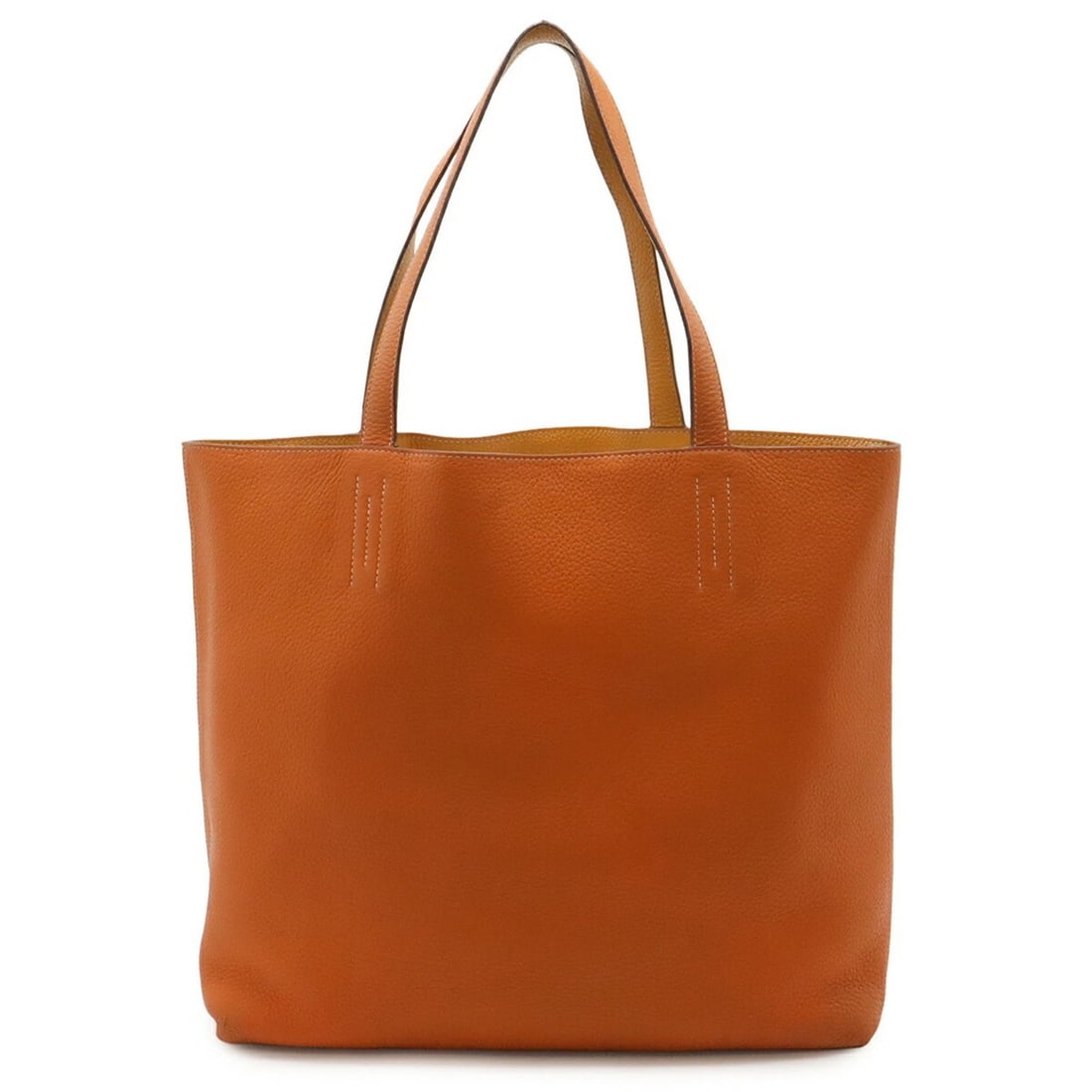 HERMES DOUBLE SENS 45 TOTE BAG, REVERSIBLE, TAURILLON CLEMENCE: HERMES Double Sens 45 Tote Bag, Reversible, Taurillon Clemence Brand: Hermes Type/Style: Tote bag Material: Taurillon clemence leather Color: Yellow,Orange Size: (HxWxD)33.5cm x 43cm x 12.5cm / 13.18'