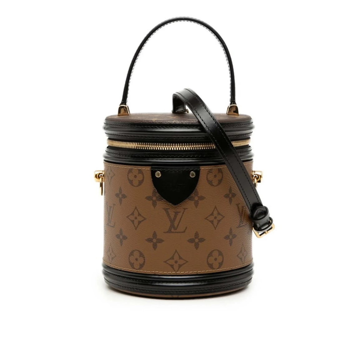 LOUIS VUITTON MONOGRAM REVERSE CANNES HANDBAG VANITY BAG: Louis Vuitton Monogram Reverse Cannes Handbag Vanity Bag Brand: Louis Vuitton Type/Style: Handbag, Shoulder bag, Vanity bag Material: PVC,Leather Color: Brown Size: (HxWxD)18cm x 15cm x 15cm / 7.08'' 