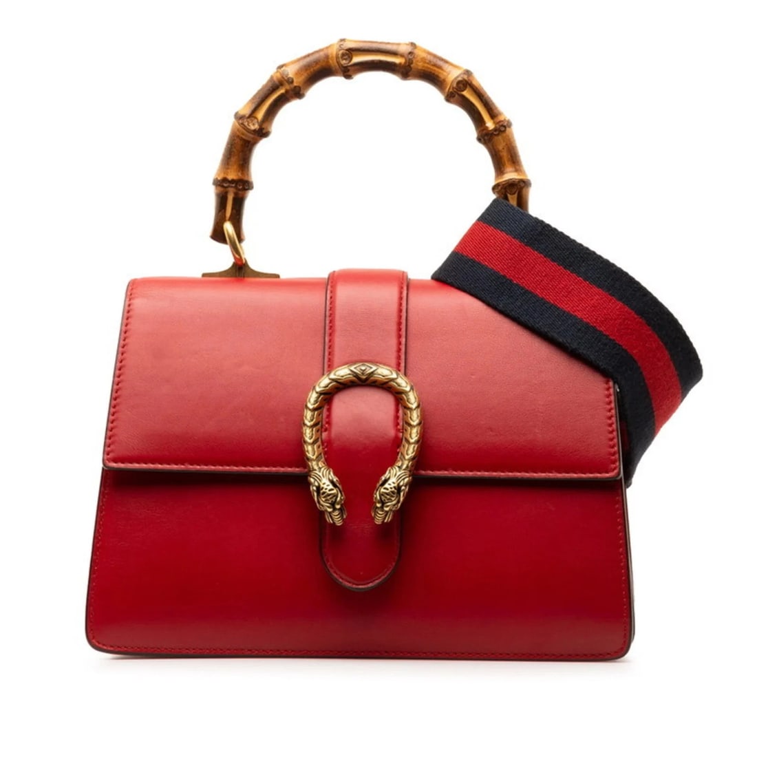 GUCCI DIONYSUS BAMBOO HANDBAG SHOULDER BAG 2WAY RED LEATHER: Gucci Dionysus Bamboo Handbag Shoulder Bag 2WAY Red Leather Brand: Gucci Type/Style: Handbag, Shoulder bag Material: Leather Color: Red Color Size: (HxWxD)18cm x 26.5cm x 12cm / 7.08'' x 10.43'' x 4.7