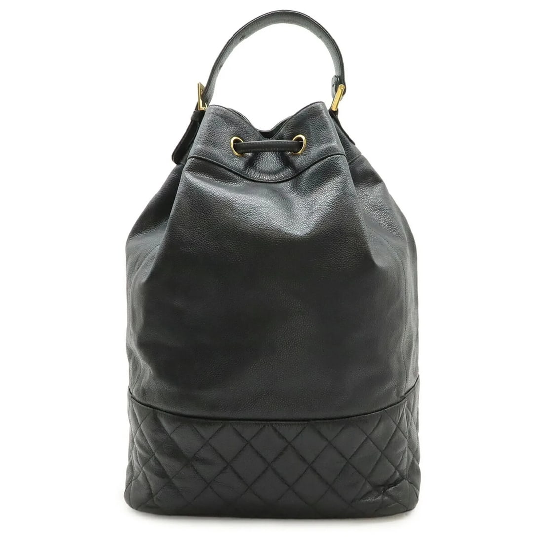 CHANEL COCO MARK BACKPACK SHOULDER BAG TOTE BLACK (1 of 6)