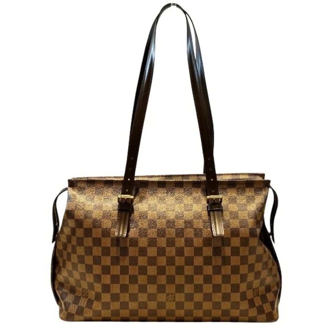 LOUIS VUITTON DAMIER CHELSEA HANDBAG SHOULDER BAG FOR: Louis Vuitton Damier Chelsea Handbag Shoulder Bag for Brand: Louis Vuitton Type/Style: Handbag, Shoulder bag Material: Damier Canvas Color: Brown Size: (HxWxD) 27cm x 40cm x 14cm / 10.62'' x 15.74'' x