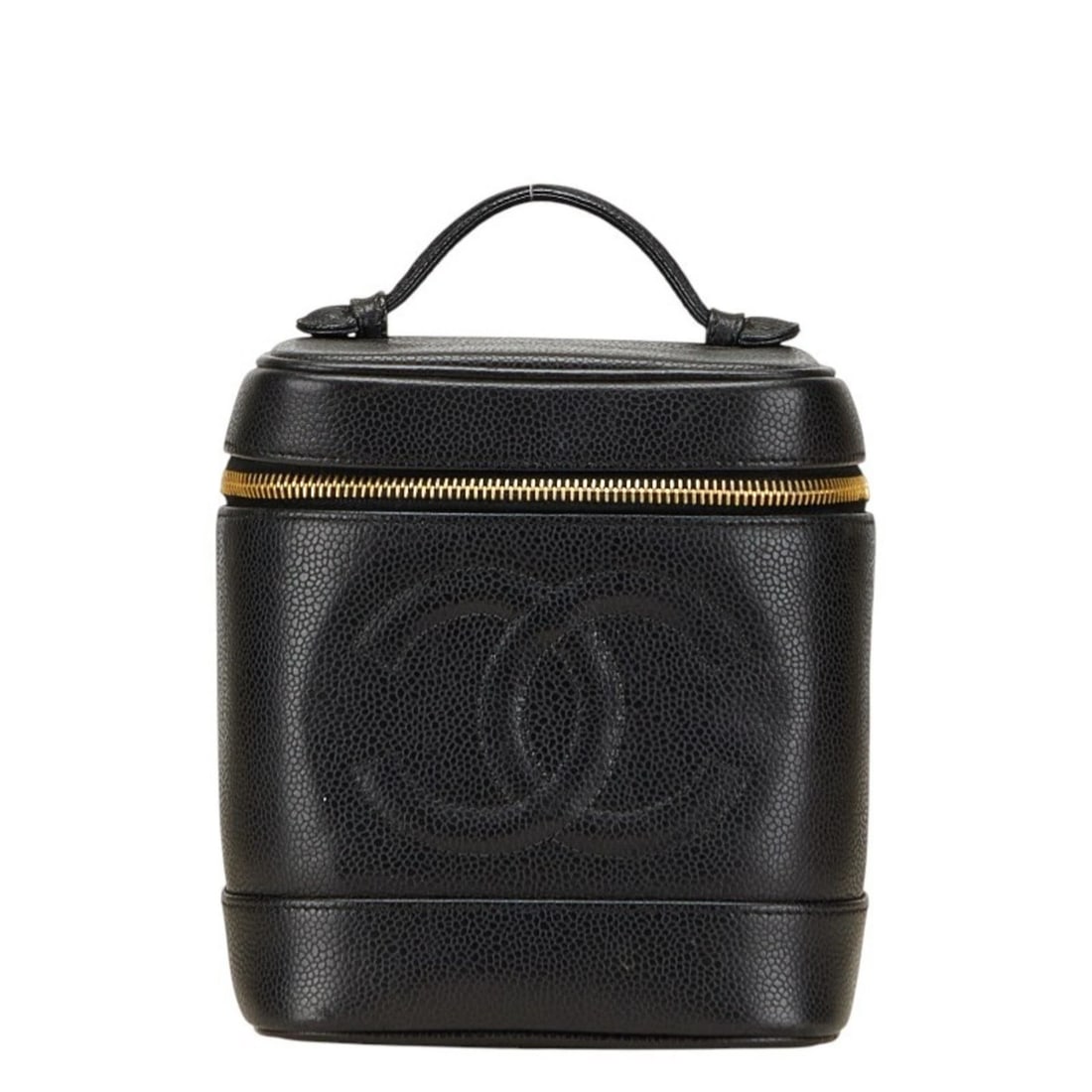 CHANEL COCO MARK VANITY BAG, MAKEUP POUCH, BLACK CAVIARSKIN, WOMEN (1 of 6)