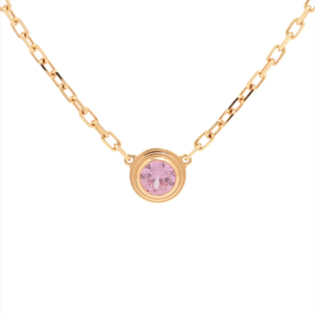 CARTIER PINK SAPPHIRE NECKLACE: Cartier Pink sapphire Necklace Brand: Cartier Type/Style: Necklace Material: 750(PG) Color: Pink Gold Size: Chain length:41cm Accessories: None Accessories Notice: When purchasing pre-owned goods,