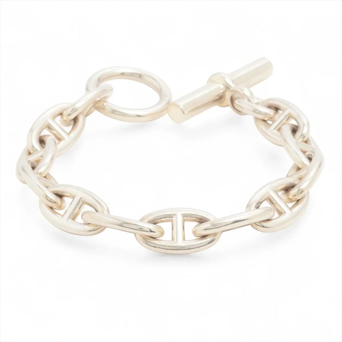 HERMES CHAINE D'ANCRE GM BRACELET: Hermes Chaine d'Ancre GM Bracelet Brand: Hermes Type/Style: Bracelet Material: 925 Color: Silver Size: Bracelet length:15.5cm Accessories: None Accessories Notice: When purchasing pre-owne