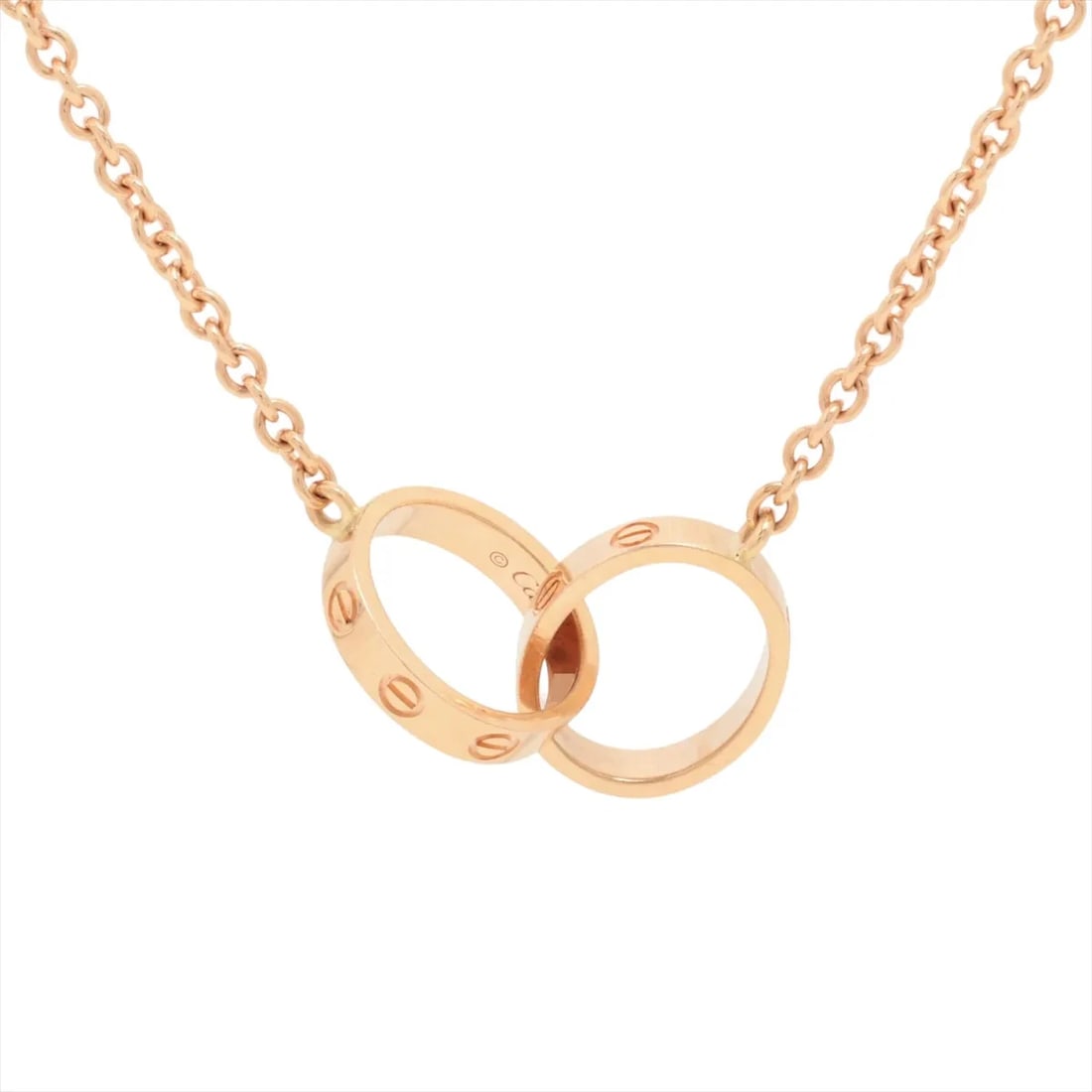 CARTIER BABY LOVE NECKLACE 750(PG): Cartier Baby Love Necklace 750(PG) Brand: Cartier Type/Style: Necklace Material: 750(PG) Color: Pink Gold Size: Chain length:44.3cm Accessories: None Accessories Notice: When purchasing pre-owned