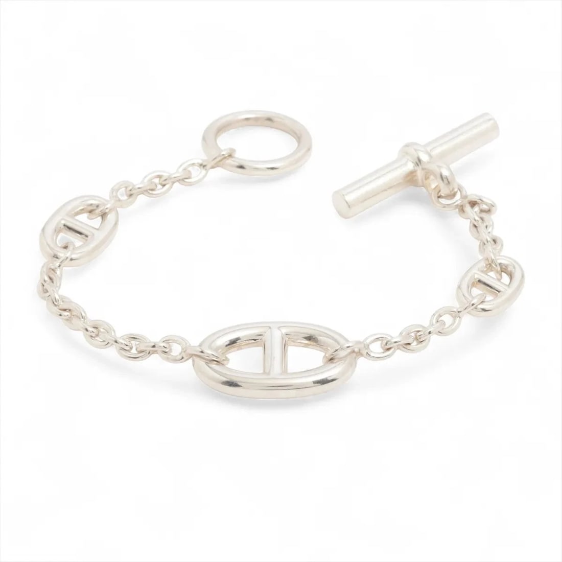 HERMES CHAINE D'ANCRE FARANDOLE BRACELET: Hermes Chaine d'Ancre Farandole Bracelet Brand: Hermes Type/Style: Bracelet Material: 925 Color: Silver Size: Bracelet length:15cm Accessories: None Accessories Notice: When purchasing pre-owned