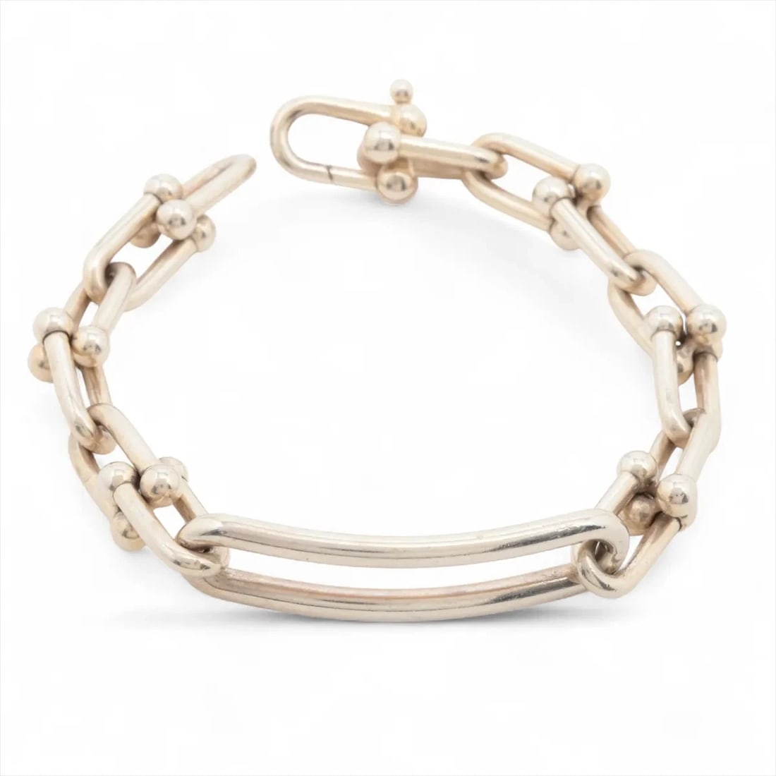 TIFFANY BRACELET 925 SILVER: Tiffany Bracelet 925 Silver Brand: Tiffany Type/Style: Bracelet Material: 925 Color: Silver Size: Bracelet length:15.5cm Accessories: None Accessories Notice: When purchasing pre-owned goods, please