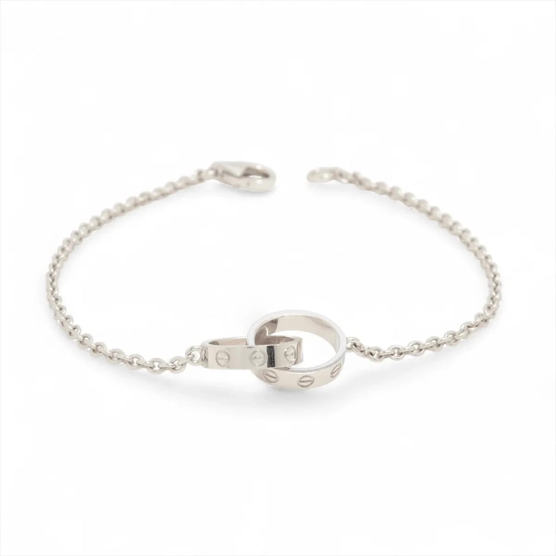 CARTIER BABY LOVE BRACELET 750(WG): Cartier Baby Love Bracelet 750(WG) Brand: Cartier Type/Style: Bracelet Material: 750(WG) Color: White Gold Size: Bracelet length:17.2cm Accessories: None Accessories Notice: When purchasing pre-owned
