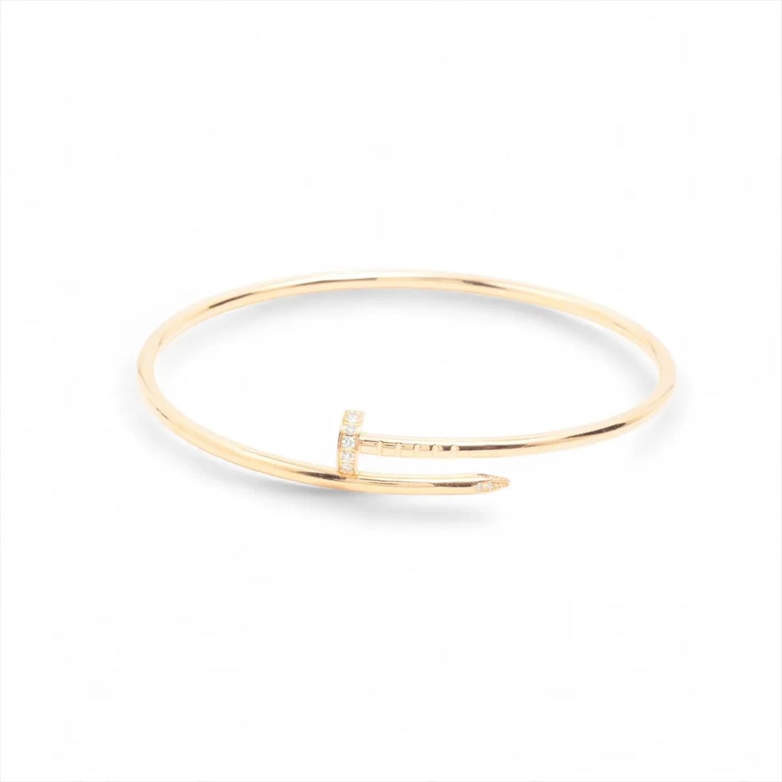 CARTIER DIAMOND BRACELET 750(PG): Cartier diamond Bracelet 750(PG) Brand: Cartier Type/Style: Bracelet Material: 750(PG), Main Stone Natural Color: Pink Gold Size: Bracelet length:17.8cm Accessories: None Accessories Notice: When