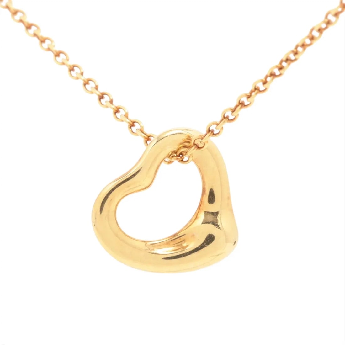 TIFFANY OPEN HEART NECKLACE 750(YG): Tiffany Open Heart Necklace 750(YG) Brand: Tiffany Type/Style: Necklace Material: 750(YG) Color: Yellow Gold Size: Chain length:41.2cm Accessories: None Accessories Notice: When purchasing pre-owned