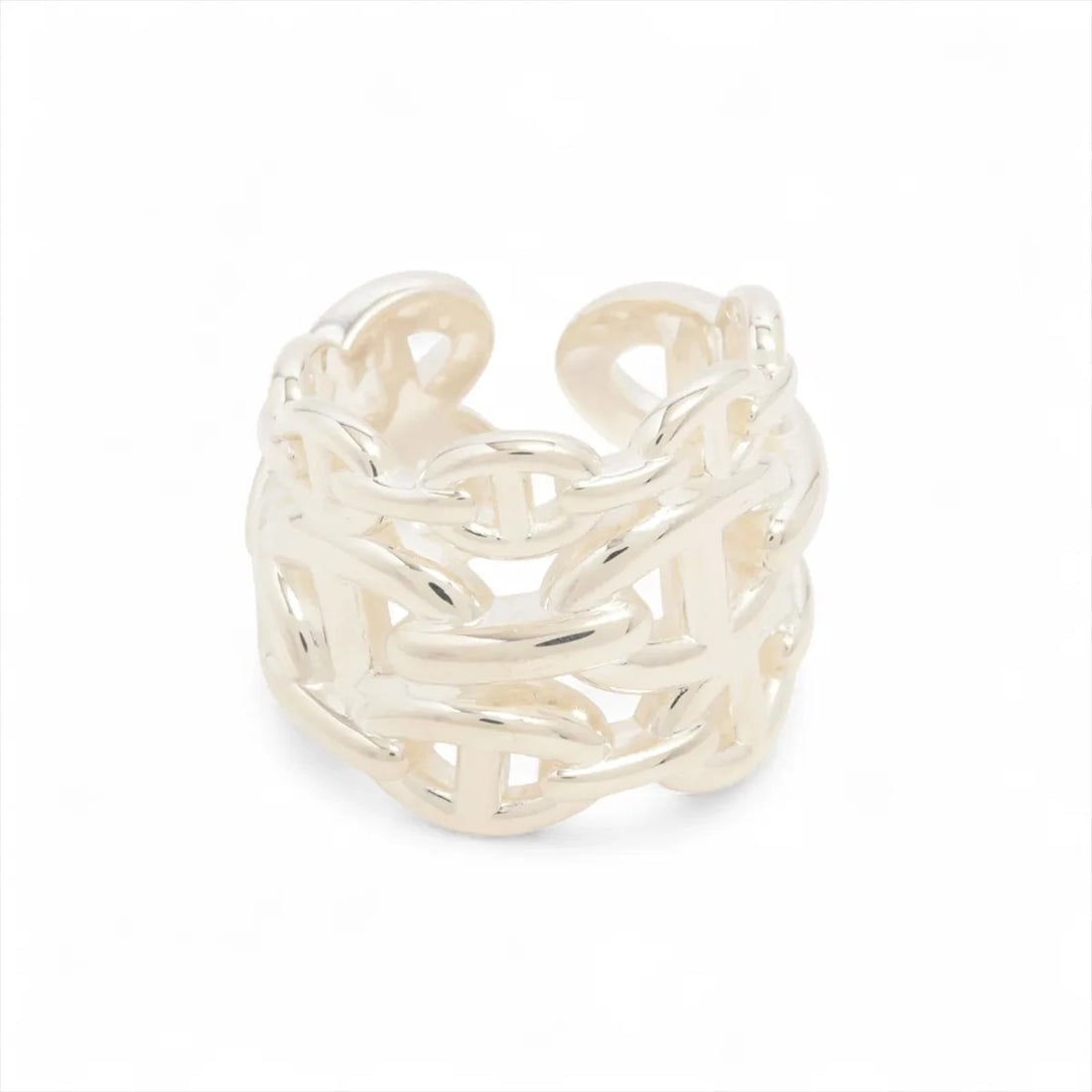 HERMES RING 925 SILVER: Hermes Ring 925 Silver Brand: Hermes Type/Style: Ring Material: 925 Color: Silver Size: 6.75 - 7 US Accessories: None Accessories Notice: When purchasing pre-owned goods, please refer to the photos