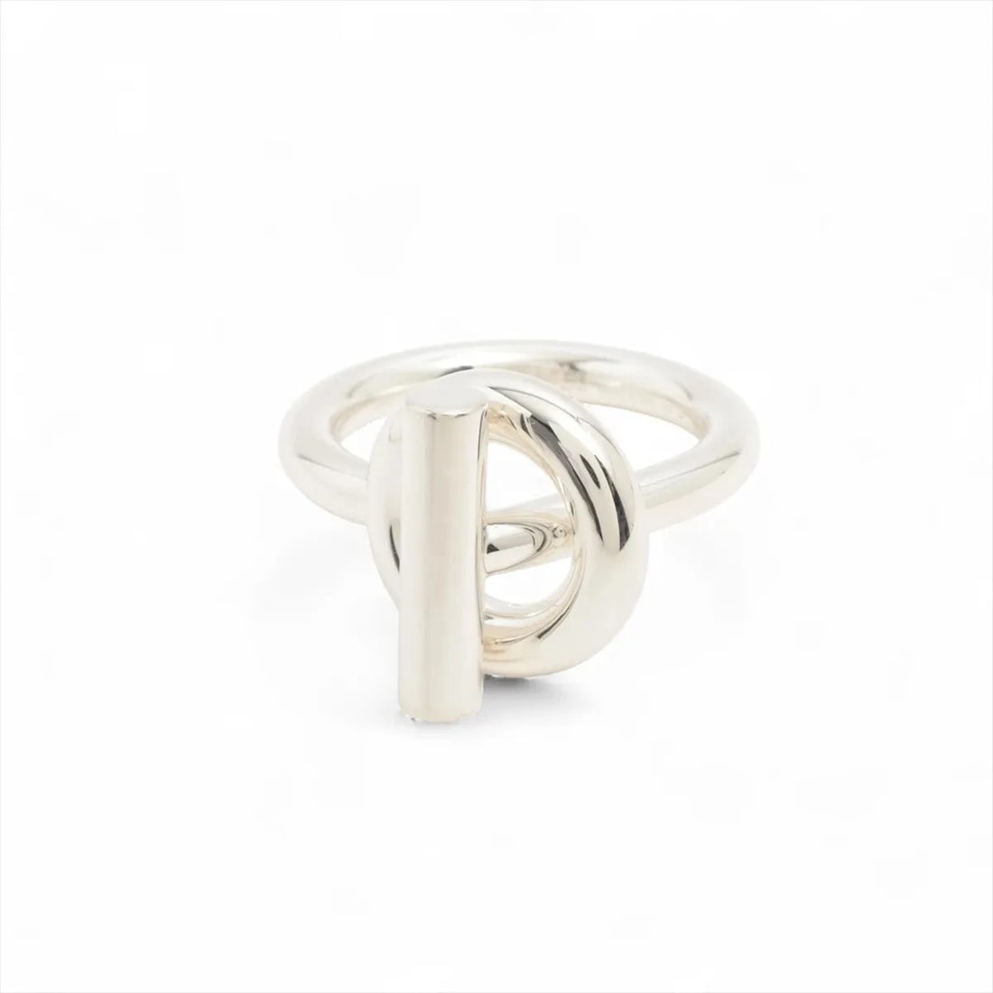 HERMES ECHAPPEE RING: Hermes Echappee Ring Brand: Hermes Type/Style: Ring Material: 925 Color: Silver Size: 7.25 US Accessories: None Accessories Notice: When purchasing pre-owned goods, please refer to the photos of the