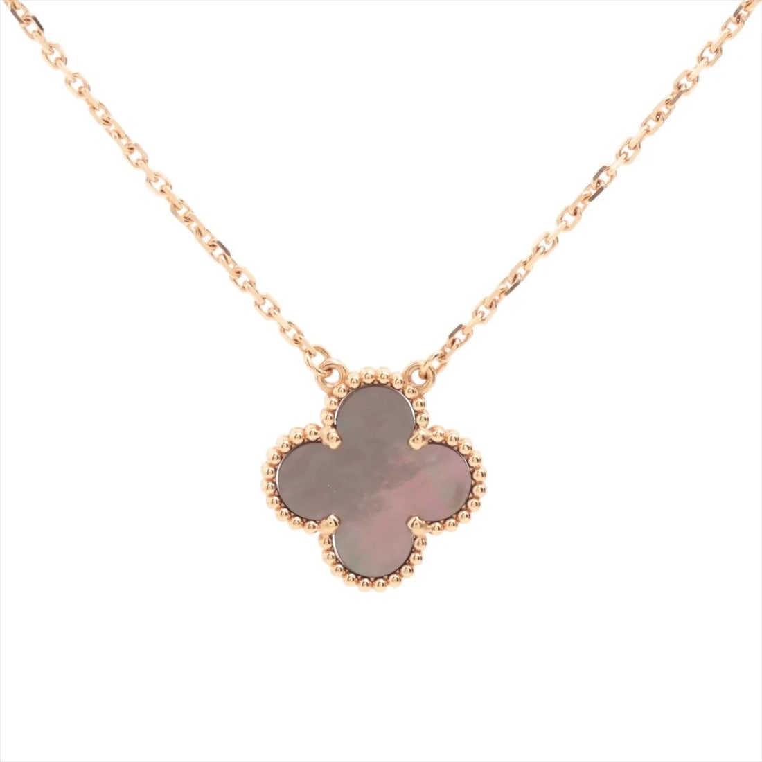 VAN CLEEF & ARPELS GRAY NECKLACE 750(PG): Van Cleef & Arpels Gray Necklace 750(PG) Brand: Van Cleef & Arpels Type/Style: Necklace Material: 750(PG) Color: Pink Gold Size: Chain length:41cm Accessories: None Accessories Notice: When