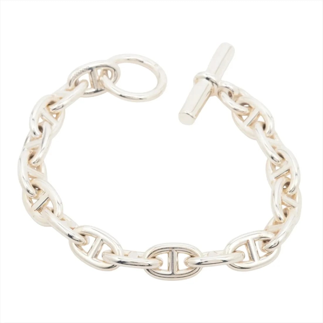 HERMES CHAINE D'ANCRE BRACELET 925 SILVER: Hermes Chaine d'Ancre Bracelet 925 Silver Brand: Hermes Type/Style: Bracelet Material: 925 Color: Silver Size: Bracelet length:18cm Accessories: None Accessories Notice: When purchasing pre-owned