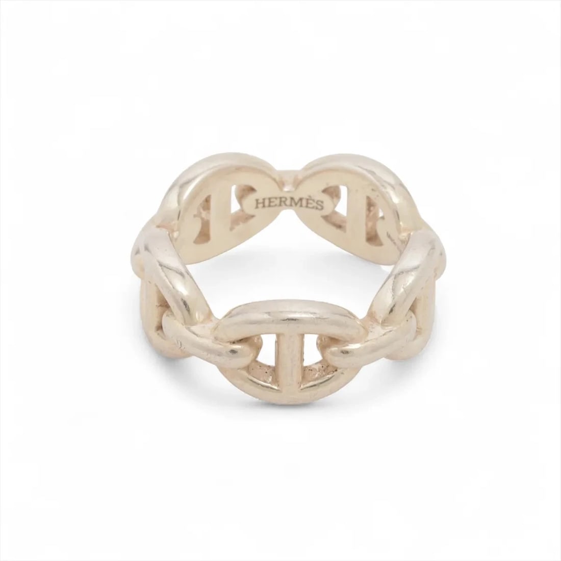 HERMES RING 925 SILVER: Hermes Ring 925 Silver Brand: Hermes Type/Style: Ring Material: 925 Color: Silver Size: 3.75 US Accessories: None Accessories Notice: When purchasing pre-owned goods, please refer to the photos of