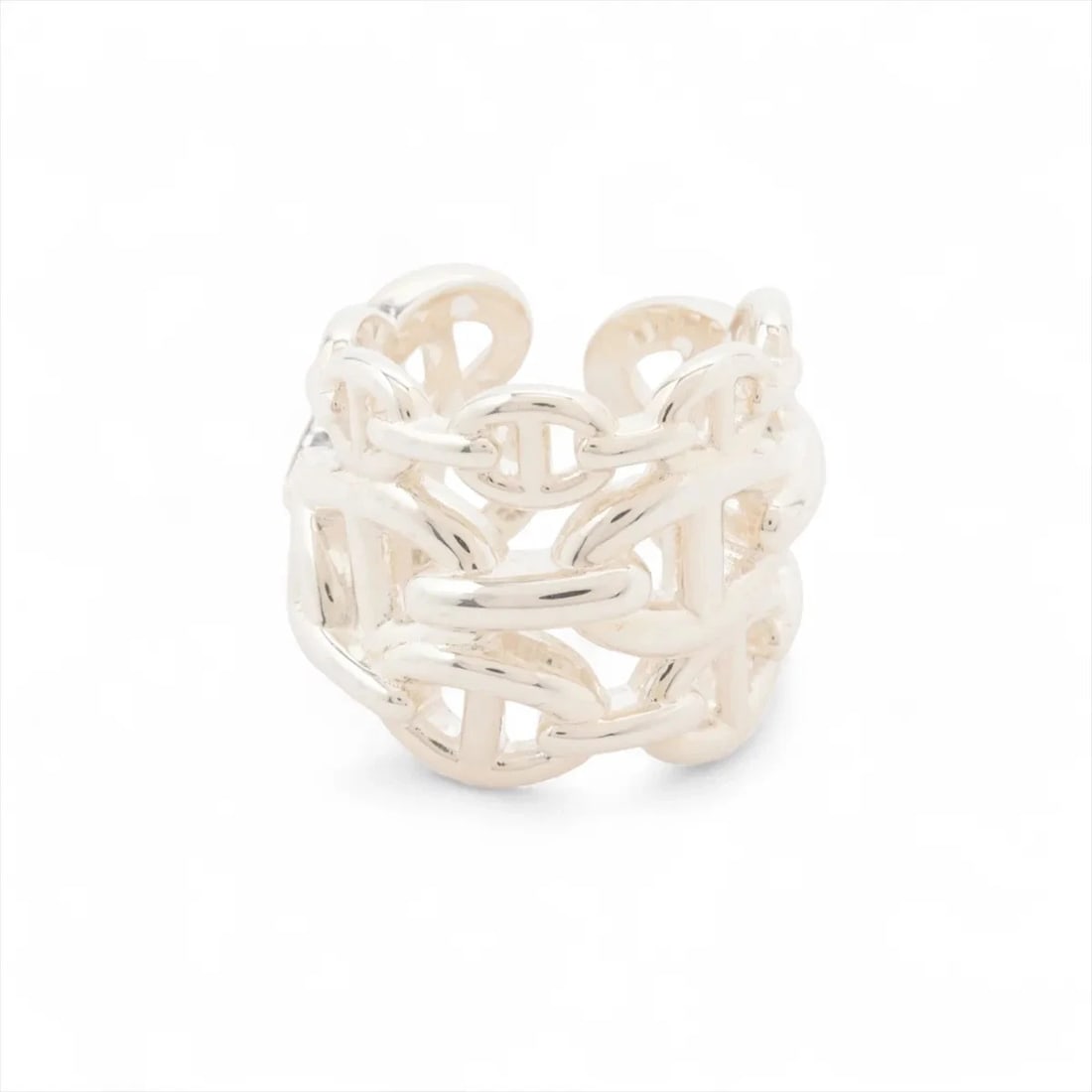 HERMES RING 925 SILVER: Hermes Ring 925 Silver Brand: Hermes Type/Style: Ring Material: 925 Color: Silver Size: 5.25 US Accessories: None Accessories Notice: When purchasing pre-owned goods, please refer to the p