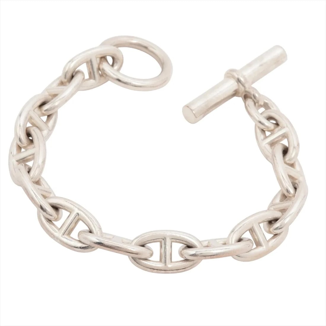 HERMES CHAINE D'ANCRE GM BRACELET: Hermes Chaine d'Ancre GM Bracelet Brand: Hermes Type/Style: Bracelet Material: 925 Color: Silver Size: Bracelet length:22cm Accessories: None Accessories Notice: When purchasing pre-owned