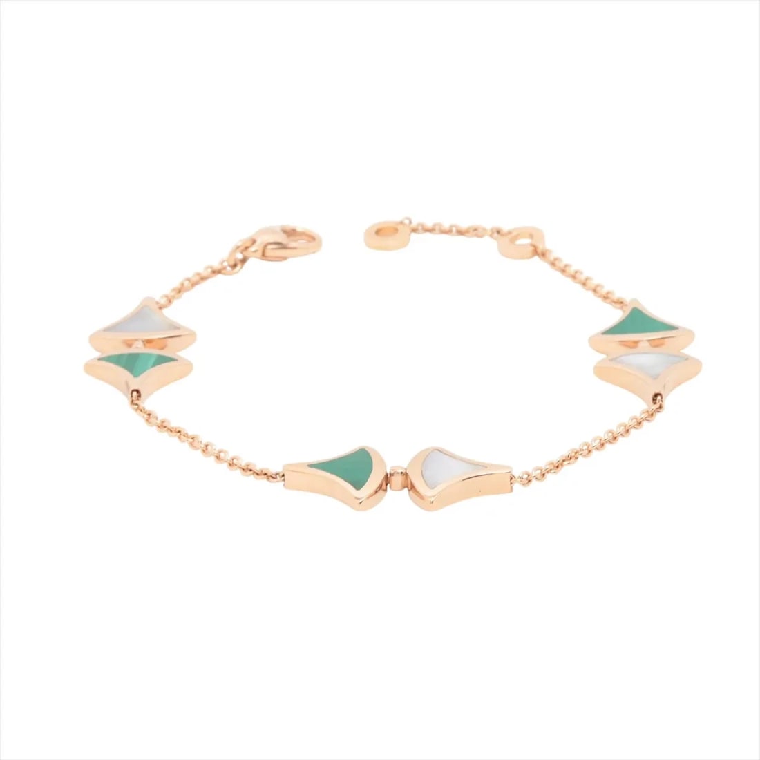 BVLGARI DIVA DREAM MALACHITE BRACELET 750(PG): Bvlgari Diva Dream Malachite Bracelet 750(PG) Brand: Bvlgari Type/Style: Bracelet Material: 750(PG) Color: Pink Gold Size: Bracelet length:19.8cm Accessories: None Accessories Notice: When purchasing