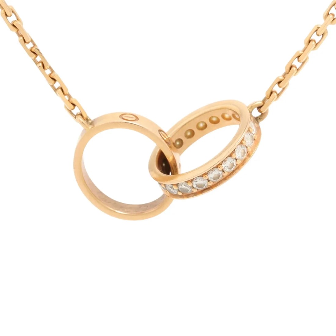 CARTIER BABY LOVE DIAMOND NECKLACE 750(PG): Cartier Baby Love diamond Necklace 750(PG) Brand: Cartier Type/Style: Necklace Material: 750(PG) Color: Pink Gold Size: Chain length:44.9cm Accessories: None Accessories Notice: When purchasing