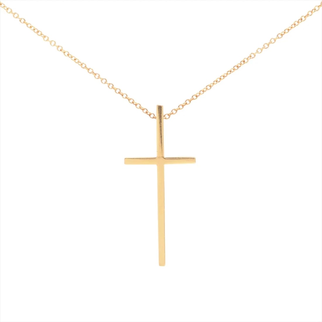 TIFFANY CROSS NECKLACE: Tiffany Cross Necklace Brand: Tiffany Type/Style: Necklace Material: 750(PG) Color: pink gold Size: Chain length:46.4cm Accessories: None Accessories Notice: When purchasing pre-owned good