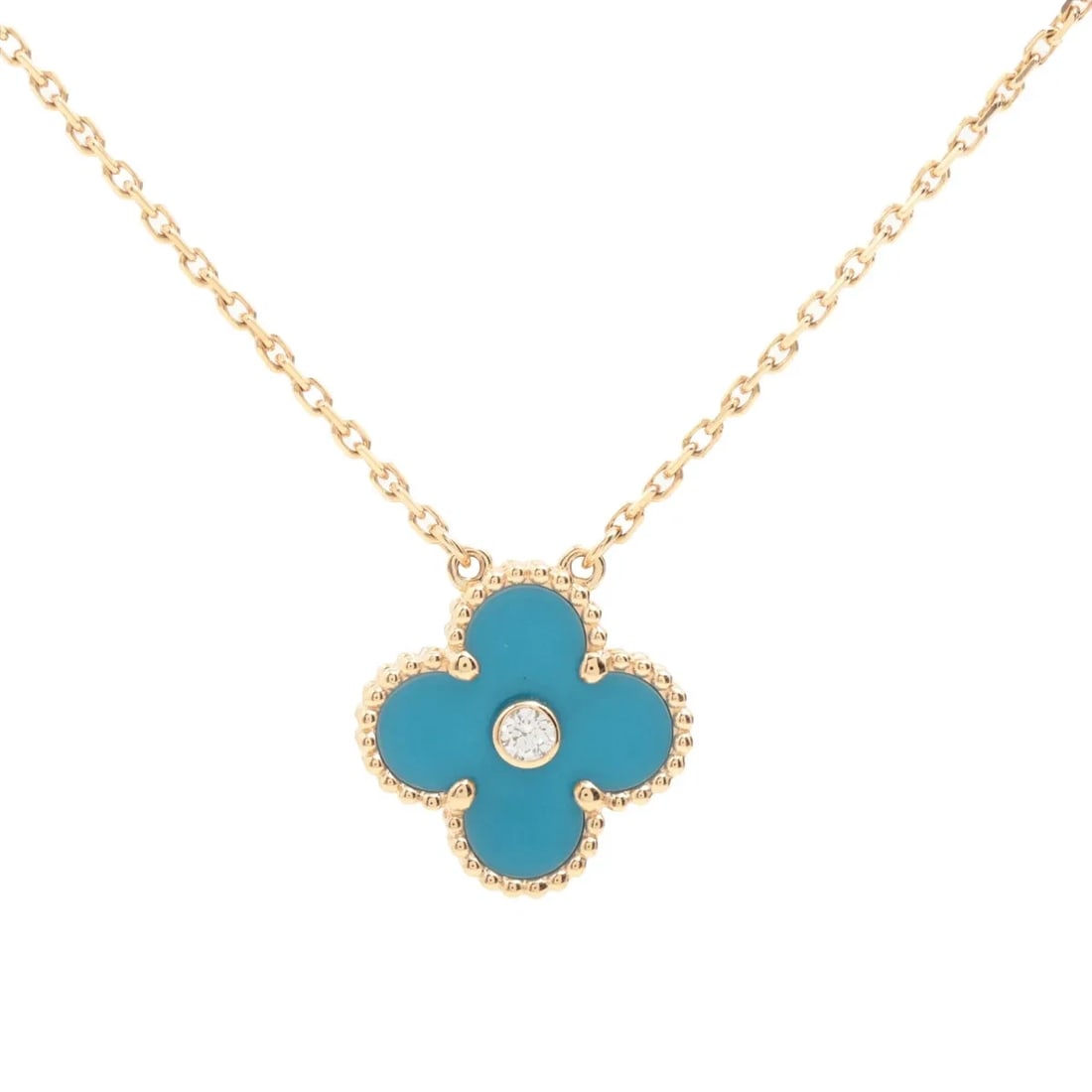 VAN CLEEF & ARPELS ALHAMBRA SABLE DIAMOND NECKLACE: Van Cleef & Arpels Alhambra Sable diamond Necklace Brand: Van Cleef & Arpels Type/Style: Necklace Material: 750(YG) Color: Yellow Gold Size: Chain length:46.1cm Accessories: None Accessori