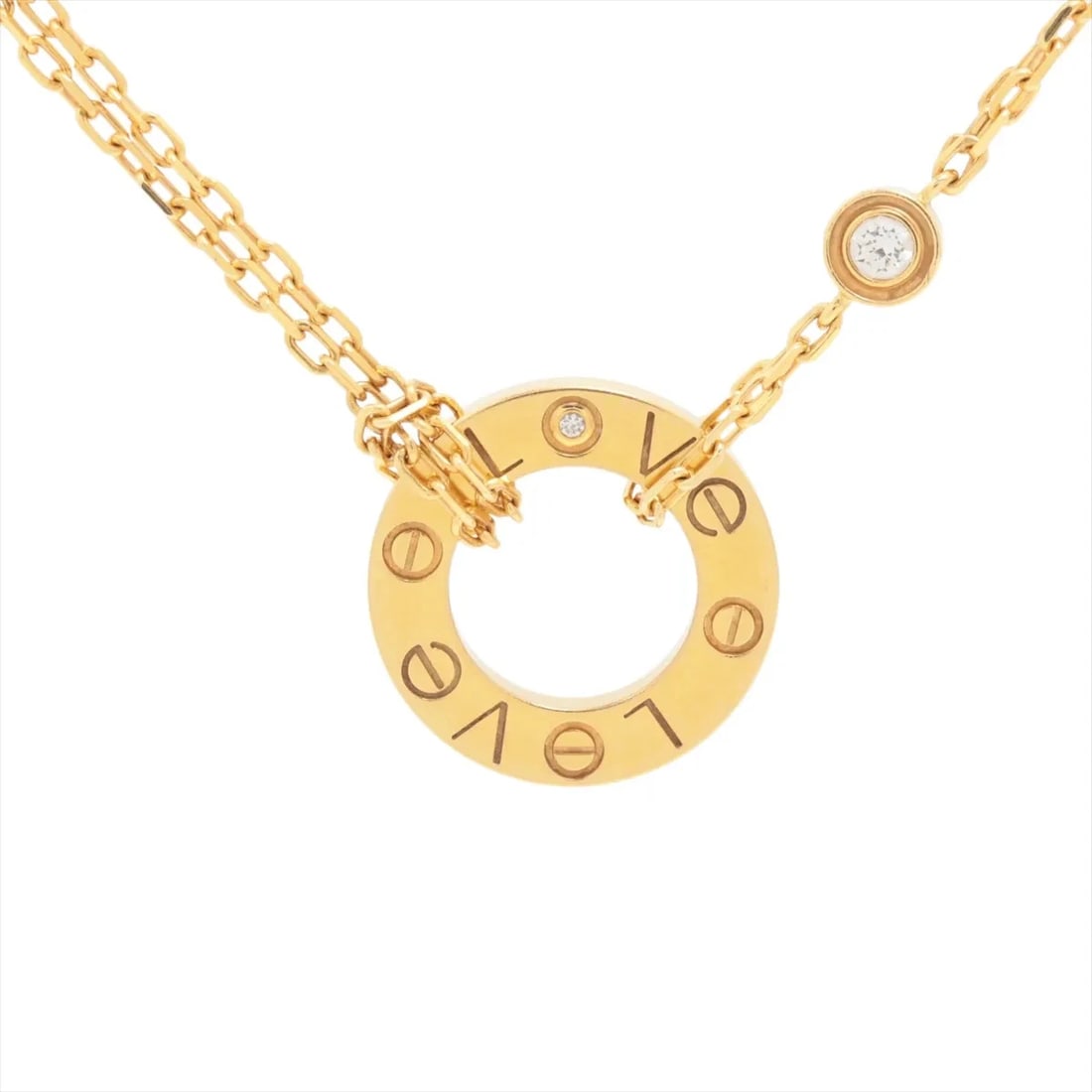 CARTIER DIAMOND NECKLACE 750(YG): Cartier diamond Necklace 750(YG) Brand: Cartier Type/Style: Necklace Material: 750(YG) Color: Yellow Gold Size: Chain length:41.3cm Accessories: None Accessories Notice: When purchasing pr
