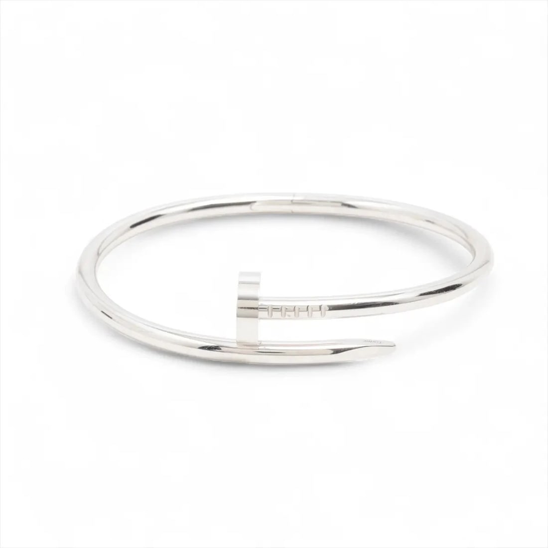 CARTIER JUSTE UN CLOU BRACELET 750(WG): Cartier Juste un Clou Bracelet 750(WG) Brand: Cartier Type/Style: Bracelet Material: 750(WG) Color: White Gold Size: Bracelet length:16.6cm Accessories: None Accessories Notice: When purch