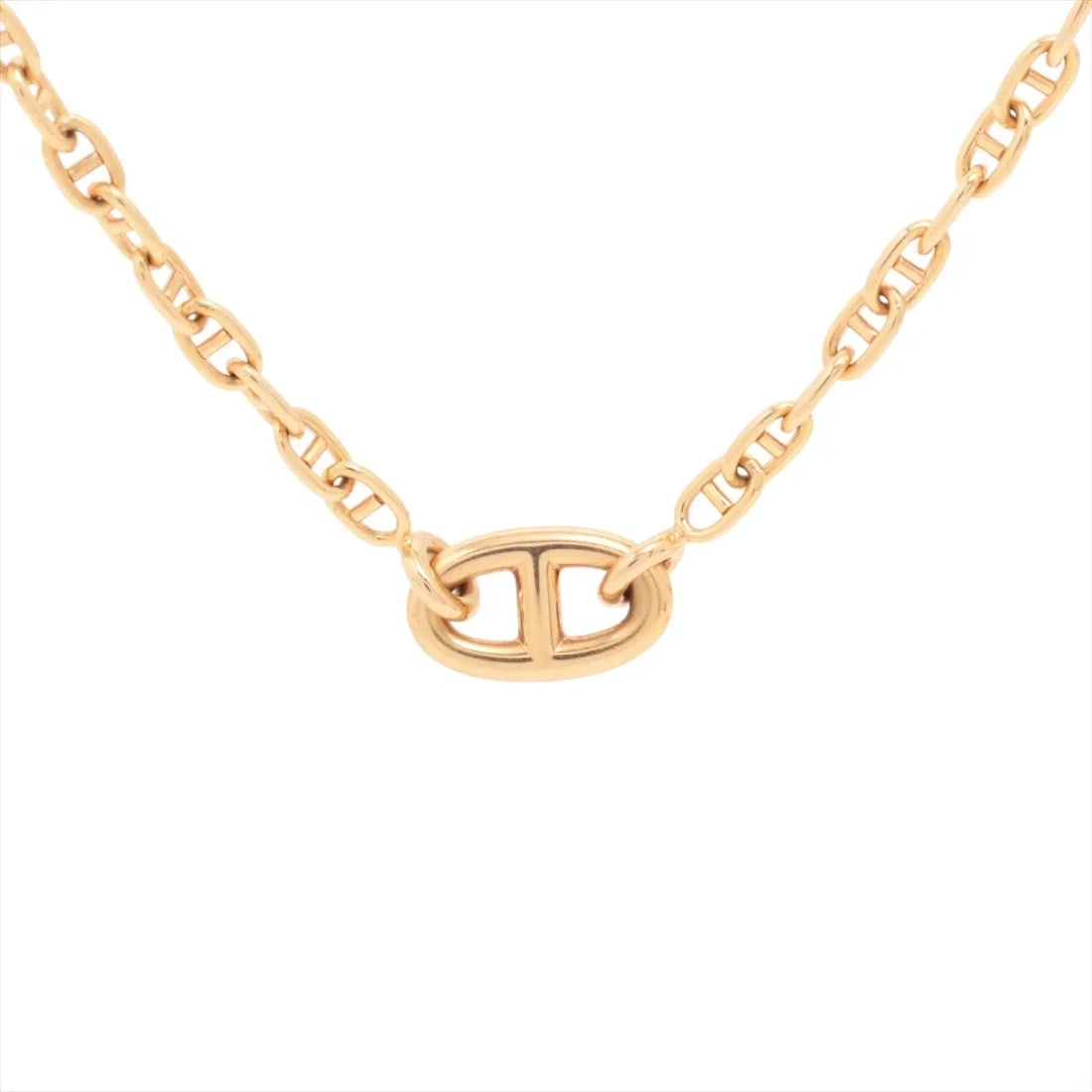HERMES CHAINE D'ANCRE NECKLACE 750(PG): Hermes Chaine d'Ancre Necklace 750(PG) Brand: Hermes Type/Style: Necklace Material: 750(PG) Color: Pink Gold Size: Chain length:42cm Accessories: None Accessories Notice: When purchasing pre-owned
