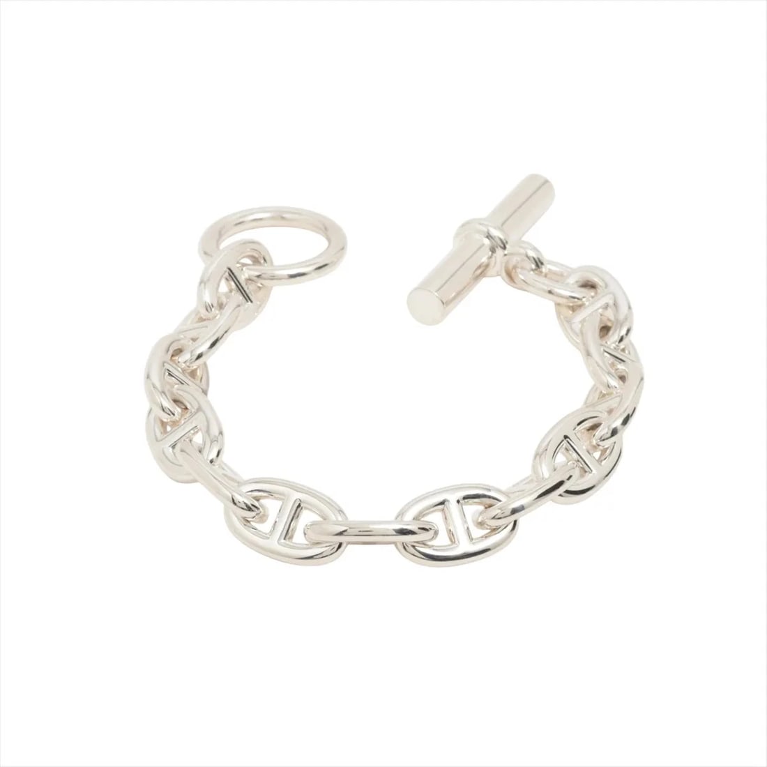 HERMES CHAINE D'ANCRE MM BRACELET: Hermes Chaine d'Ancre MM Bracelet Brand: Hermes Type/Style: Bracelet Material: 925 Color: Silver Size: Bracelet length:13.5cm Accessories: None Accessories Notice: When purchasing pre-owned goods,