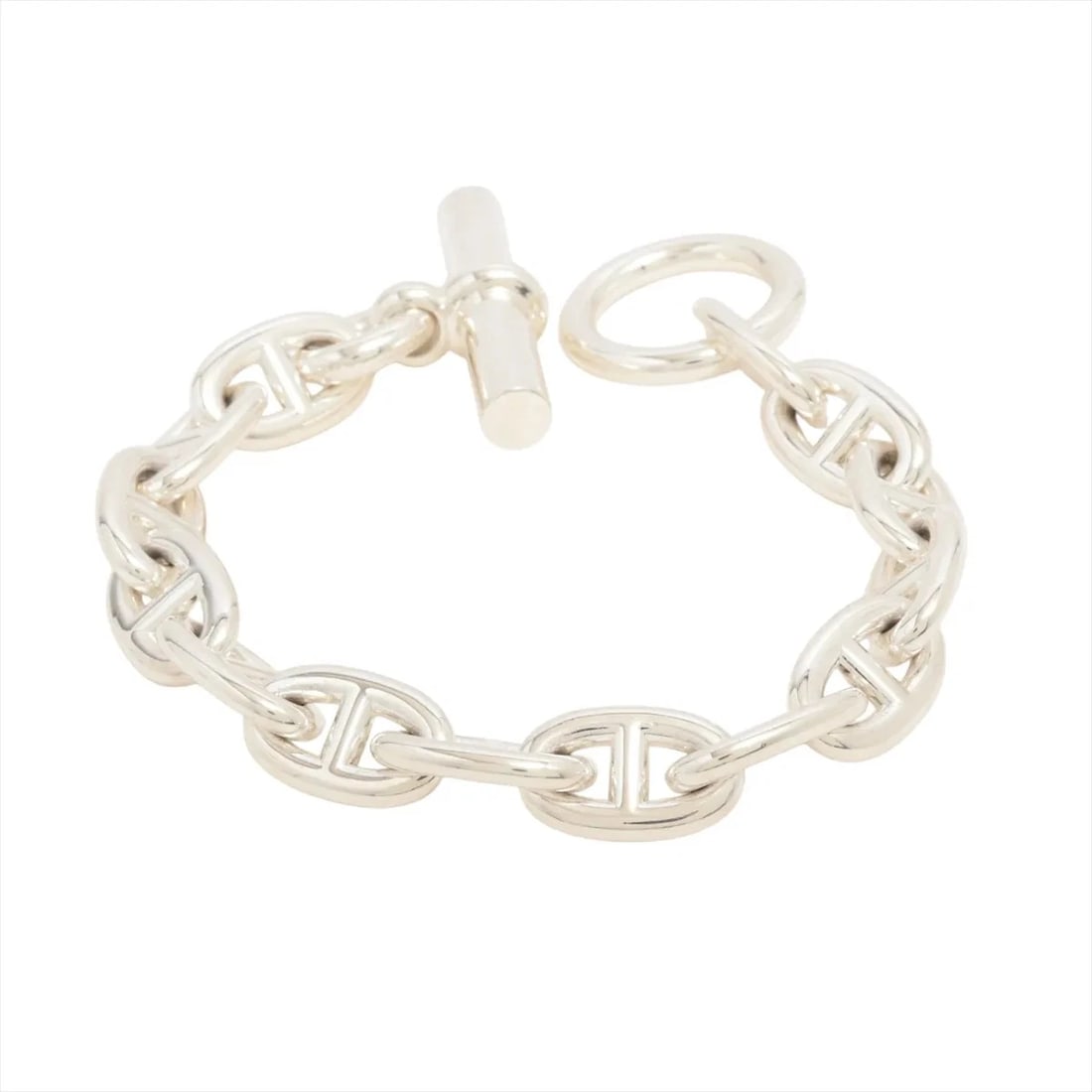 HERMES CHAINE D'ANCRE MM BRACELET: Hermes Chaine d'Ancre MM Bracelet Brand: Hermes Type/Style: Bracelet Material: 925 Color: Silver Size: Bracelet length:14.5cm Accessories: None Accessories Notice: When purchasing pre-owne