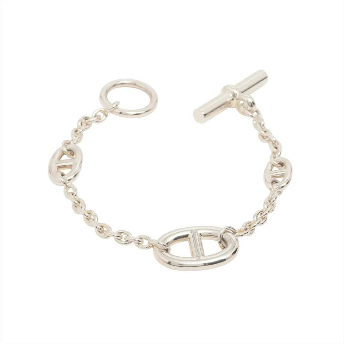HERMES BRACELET 925 SILVER: Hermes Bracelet 925 Silver Brand: Hermes Type/Style: Bracelet Material: 925 Color: Silver Size: Bracelet length:15.5cm Accessories: None Accessories Notice: When purchasing pre-owned goods, please