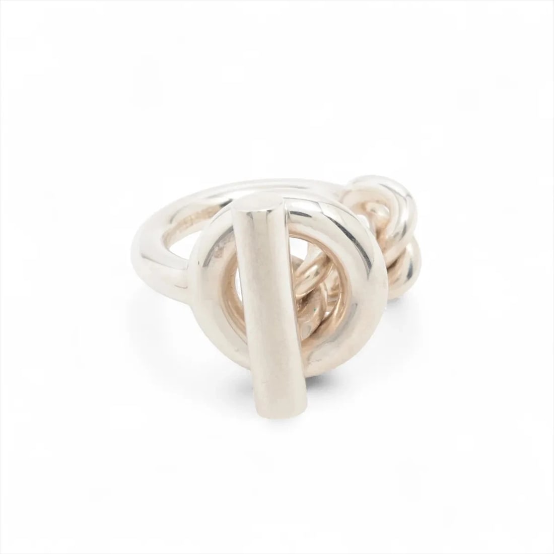 HERMES RING 925 SILVER: Hermes Ring 925 Silver Brand: Hermes Type/Style: Ring Material: 925 Color: Silver Size: 4.75 - 5 US Accessories: None Accessories Notice: When purchasing pre-owned goods, please refer to t