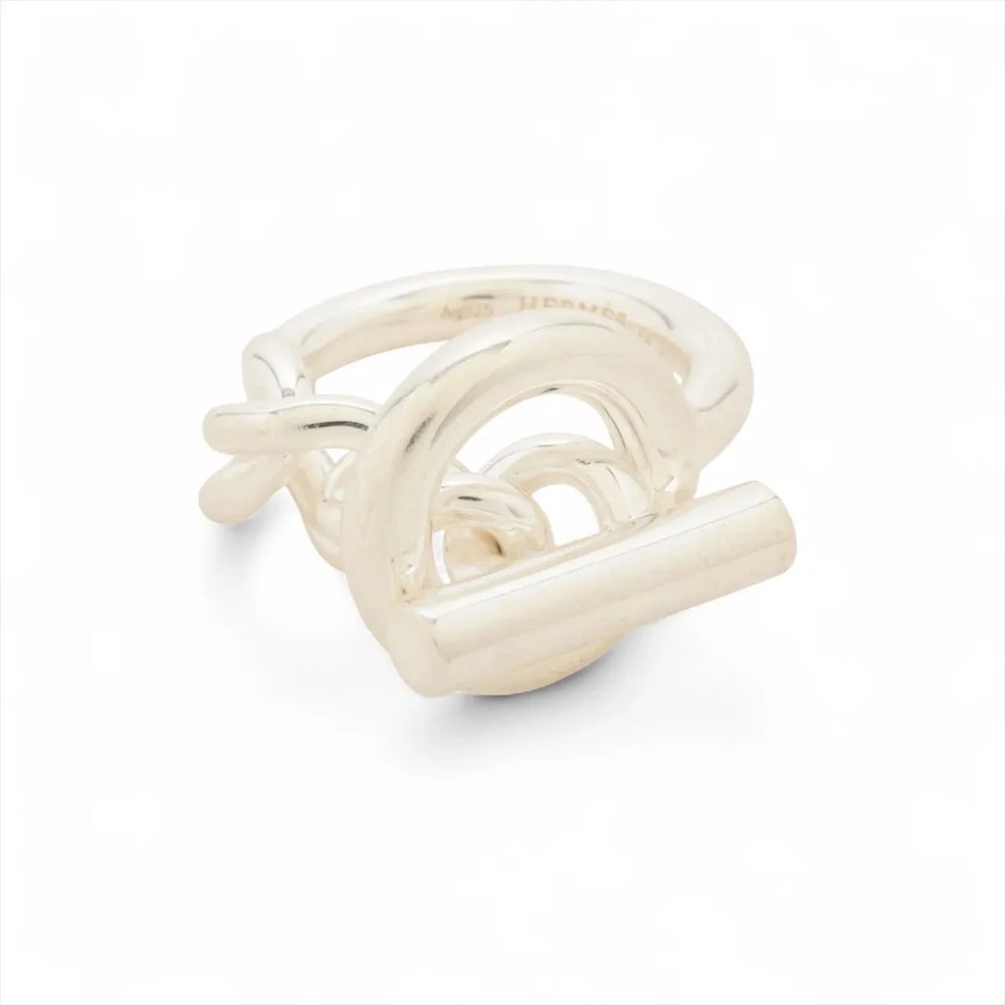 HERMES CROISET RING: Hermes Croiset Ring Brand: Hermes Type/Style: Ring Material: 925 Color: Silver Size: 6.25 - 6.5 US Accessories: None Accessories Notice: When purchasing pre-owned goods, please refer to the photos of